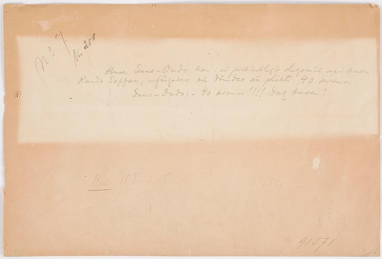 ALBERT ENGSTRÖM, teckningar 4 st samt fotografi, tusch/krita, signerad.