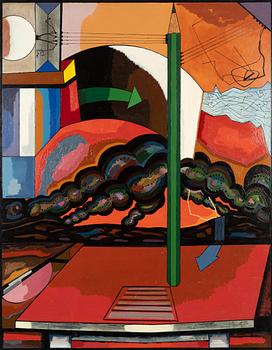 Albert Johansson, olja på pannå, signerad och daterad 1971.