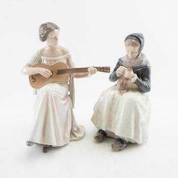 Figuriner 4 st Royal Copenhagen/Bing & Grøndahl 1900-talets mitt/andra hälft porslin.