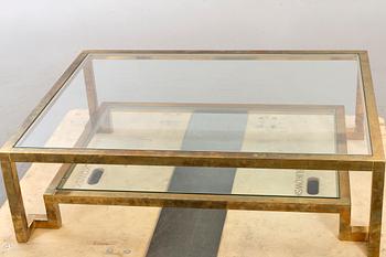 SOFFBORD, glas och mässing, Italien, 1900-talets andra hälft.