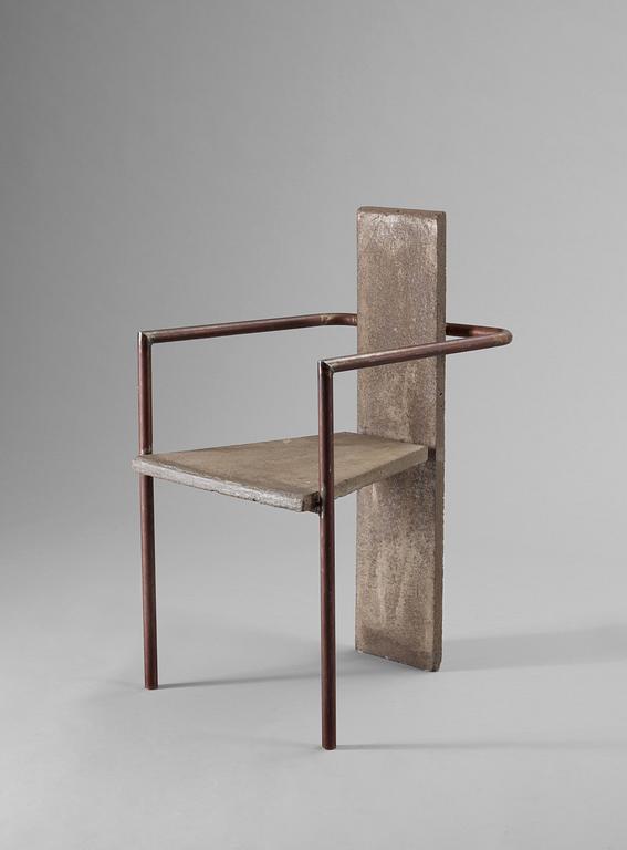 A Jonas Bohlin 'Concrete' chair by Källemo, Sweden early 1980's.