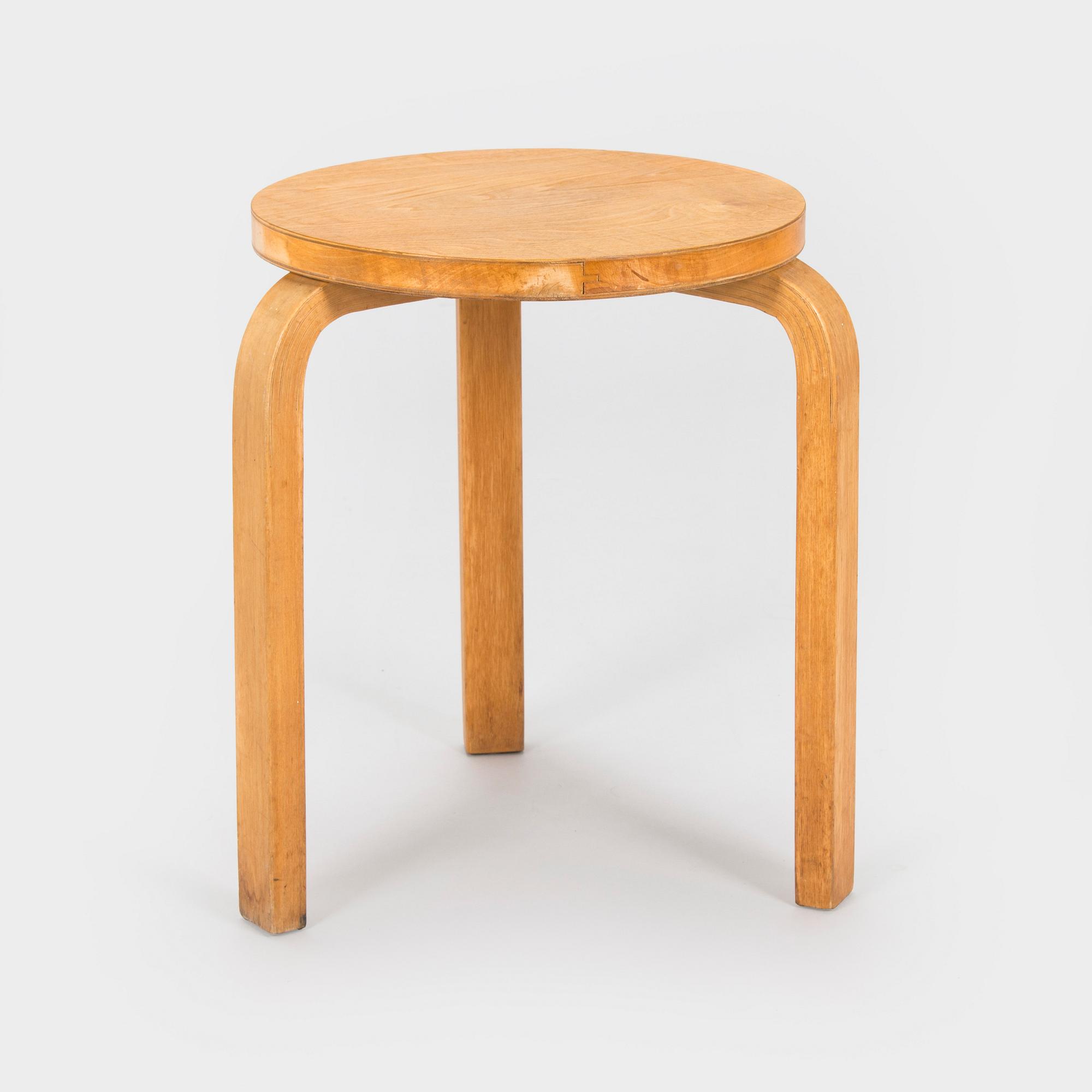 Alvar Aalto, A 1950s '60' stool for  O.Y. Huonekalu- ja Rakennustyötehdas A.B. Finland.