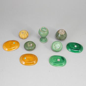 A group of nine South east asian ceramic objects, mostly Ming dynasty, also Qing and 20th century.