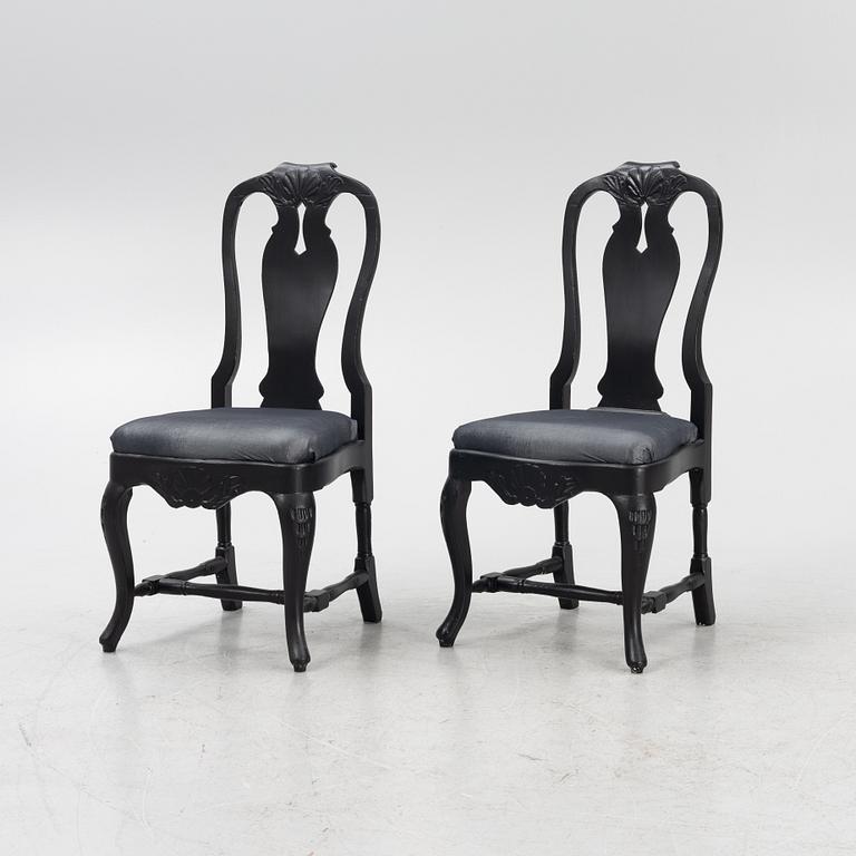 Six Baroque style chairs, 20th Century.