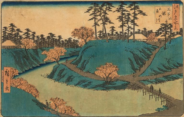 Ando Utagawa Hiroshige, färgträsnitt, Japan, 1800-talets mitt.