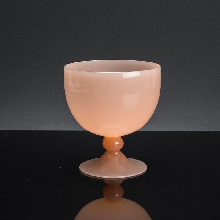 SKÅL PÅ FOT, glas, Murano 1950-tal.