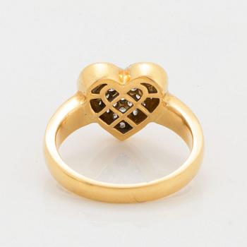 Heart shaped brilliant-cut diamond ring.