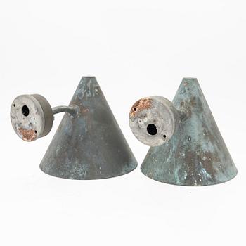 Hans-Agne Jakobsson, wall lamps, a pair, "Tratten", Markaryd, 1950s.