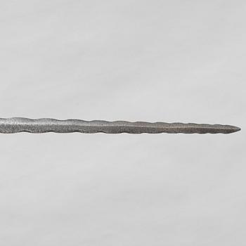 A flame bladed rapier, late 16th century, probably Germany.