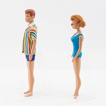 Midge och Allan, dockor 2 st. vintage "Midge" Mattel 1964, "Allan" Mattel 1964.