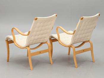 FÅTÖLJER, ett par, "Eva", Bruno Mathsson, Mathsson International, Värnamo, 1900-tal.