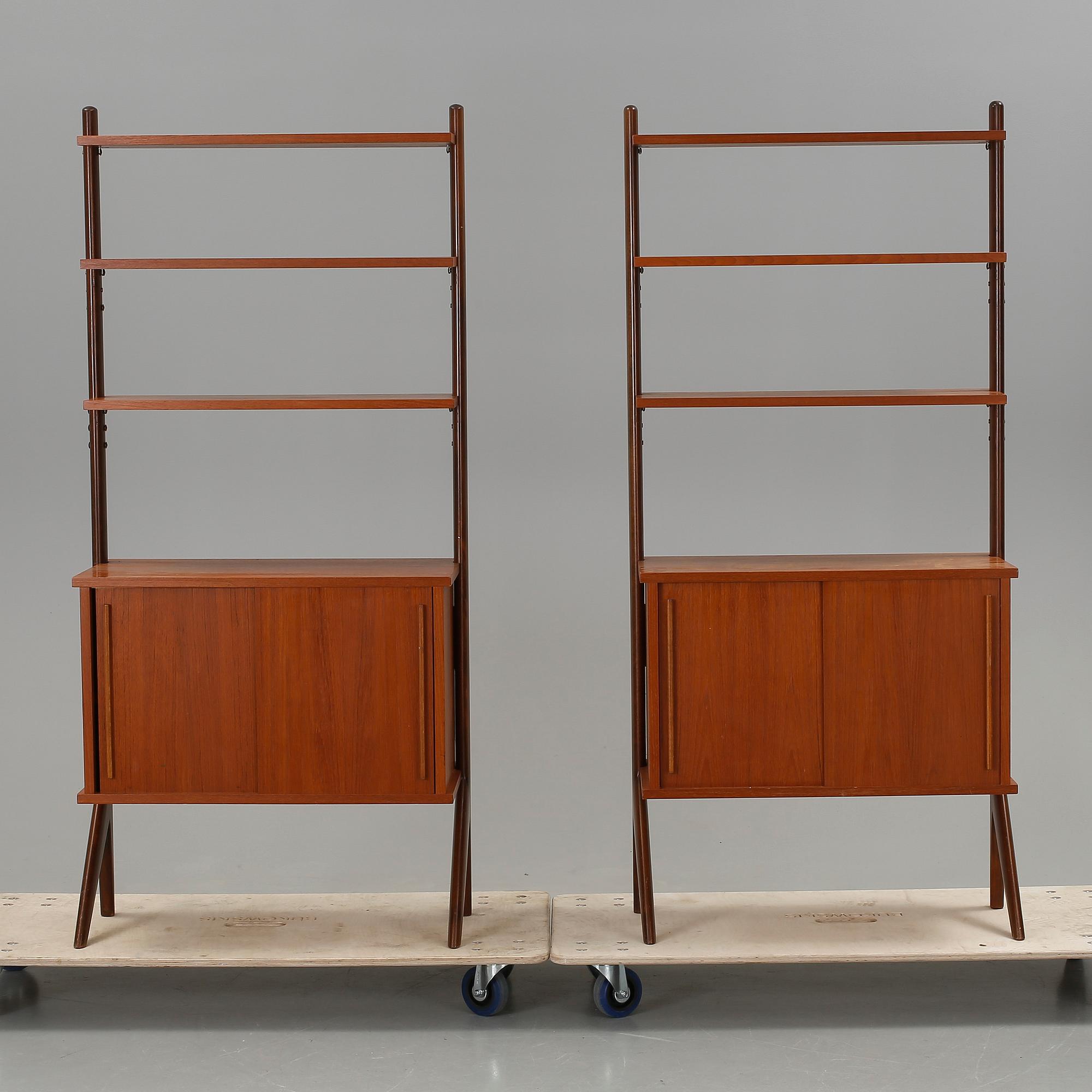 BOKHYLLOR, ett par, teak, 1950/60-tal.