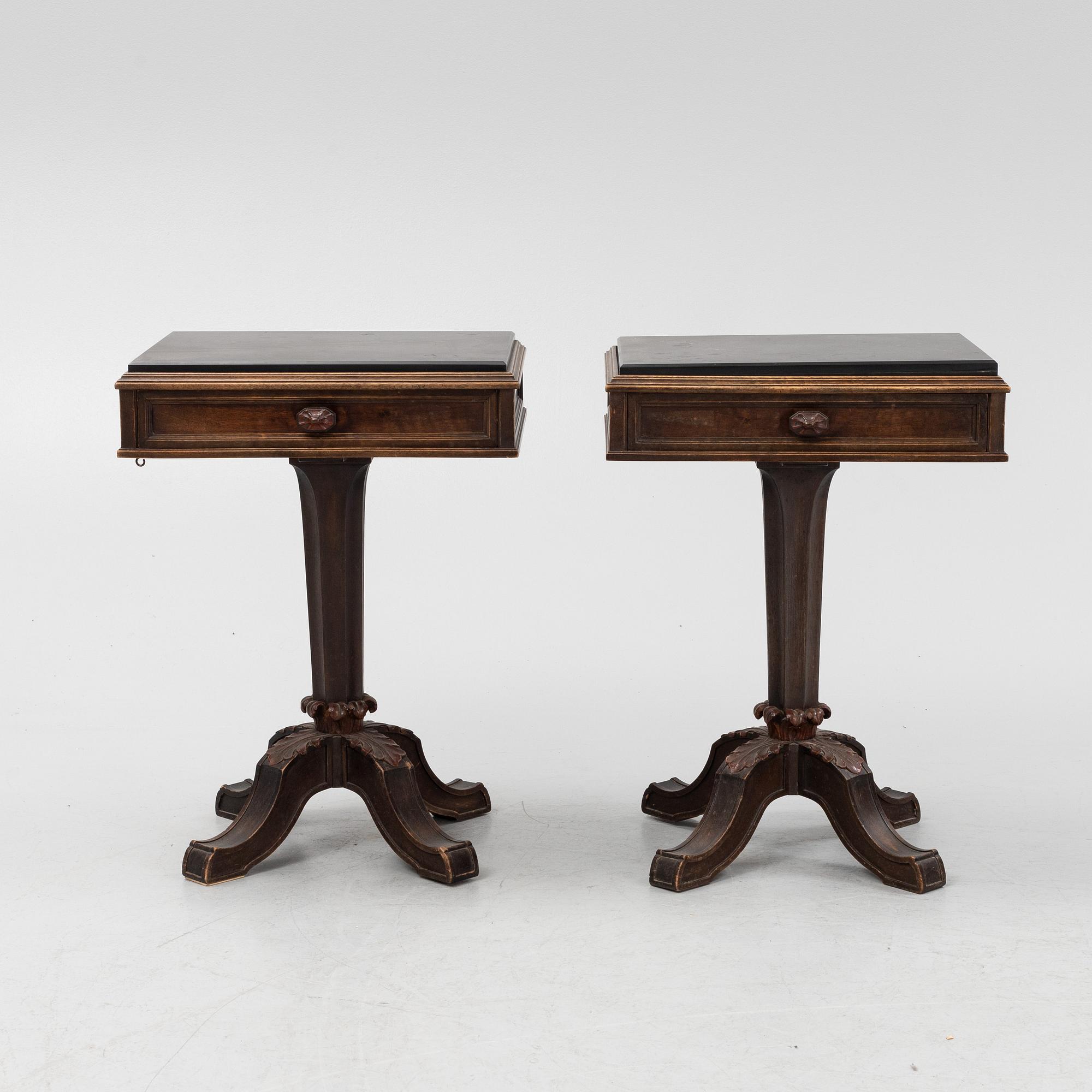 Helge Werner, a pair of bedside tables, early 20th Century.