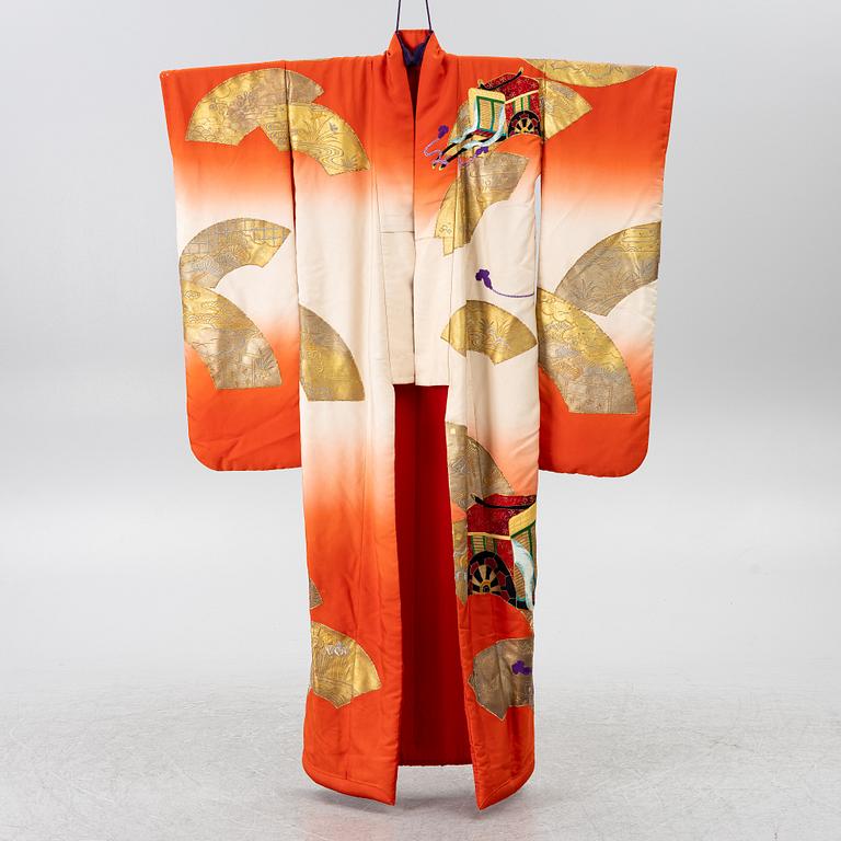 A Japanese brocade kimono, 1980s.