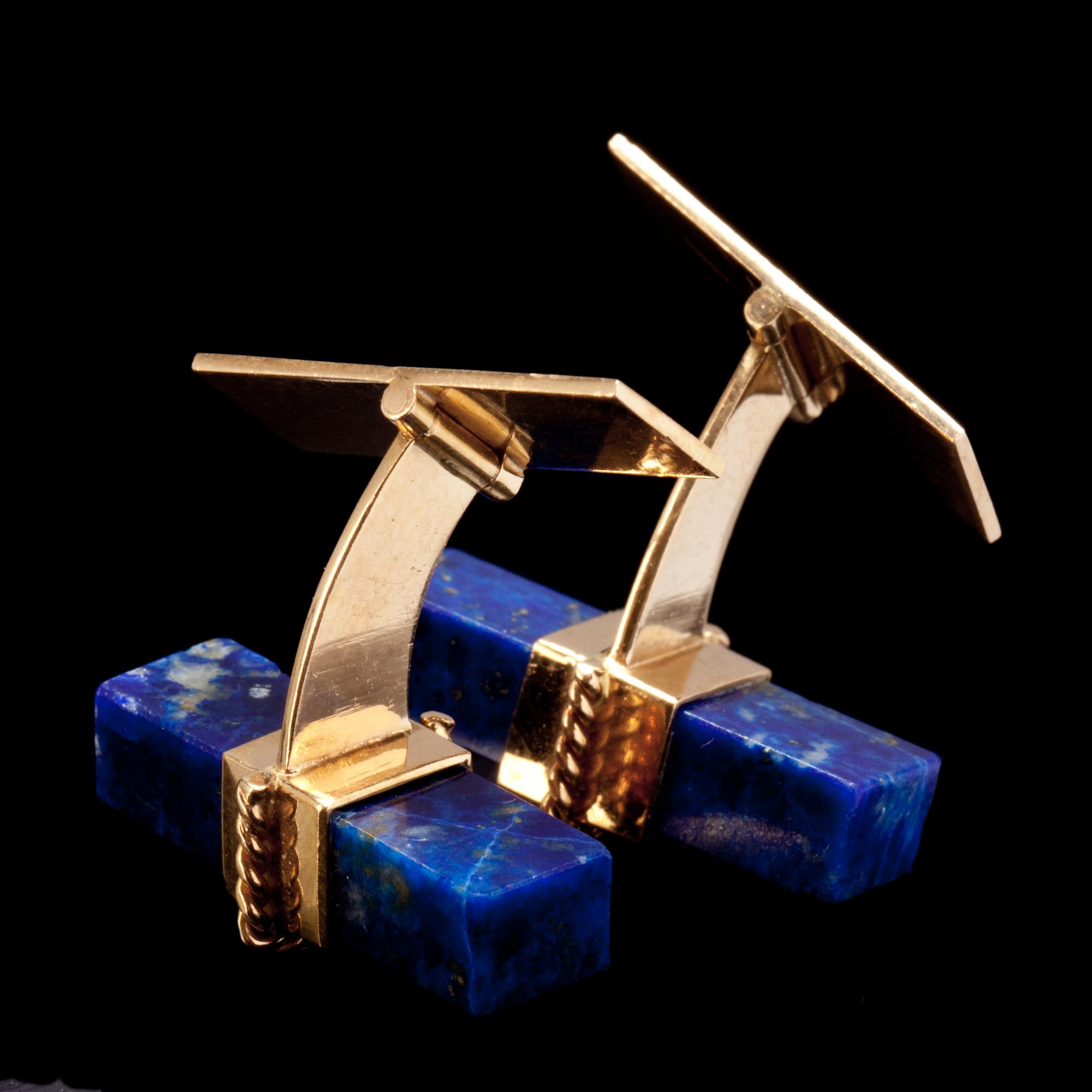MANSCHETTKNAPPAR, ett par, 18k, Lapis Lazuli, vikt ca 11.7g.