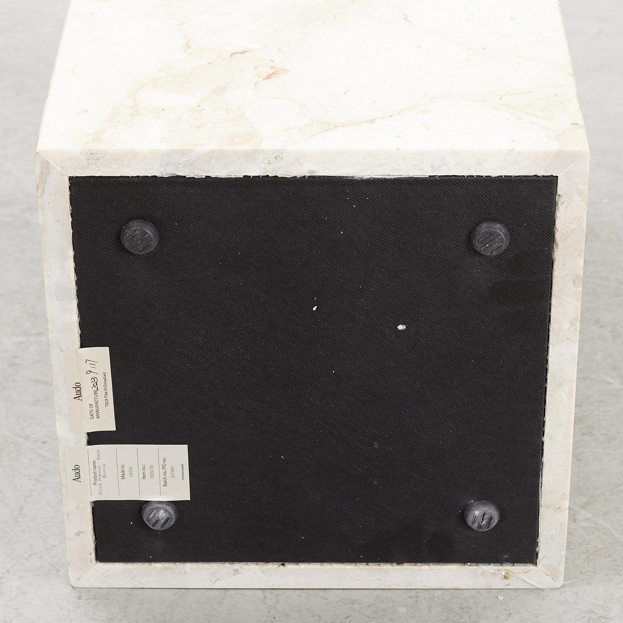 A 'Plinth' pedestal, Audo Copenhagen, Denmark, 2023.