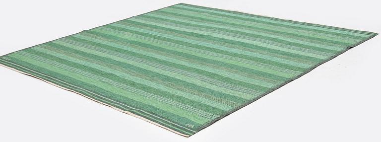 Marianne Richter, a carpet, 'Randig i Fasads färger', flat weave, c. 230 x 232 cm, signed AB MMF MR.