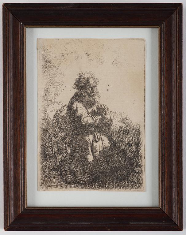 Rembrandt Harmensz van Rijn, "St Jerome Kneeling in Prayer, Looking down".