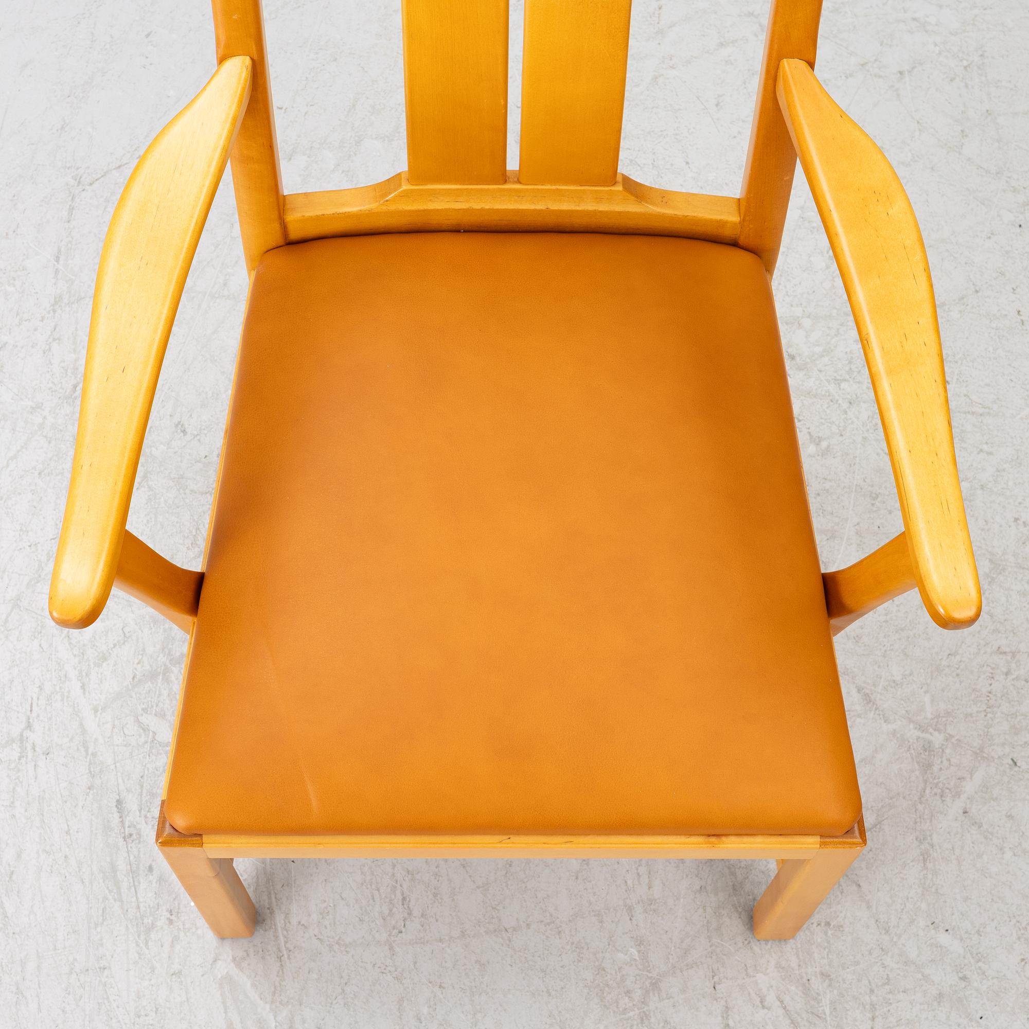 Carl Malmsten, “Ambassador”, armchairs, 6 pieces, Åfors Möbelfabrik, late 20th century.