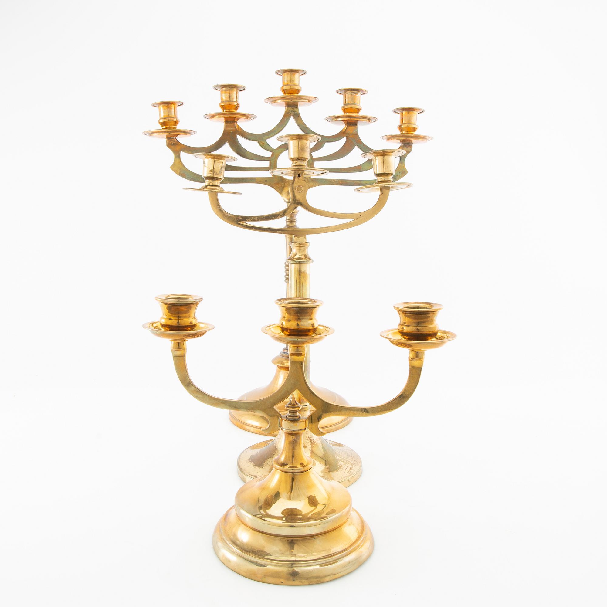 candelabras 3 pcs first half of the 20th century.