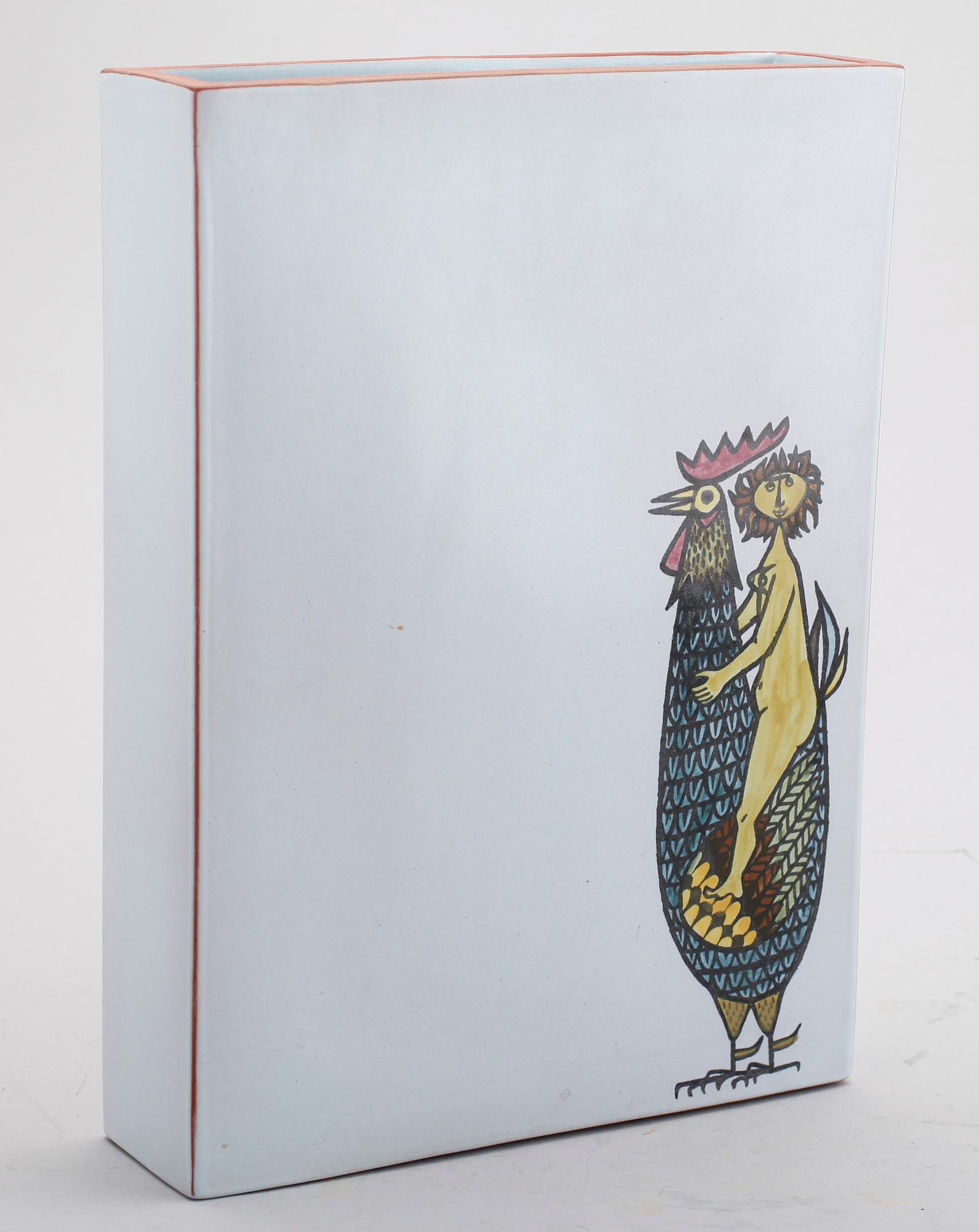 VAS, fajans, "Karneval", Stig Lindberg, Gustavsbergs studio.