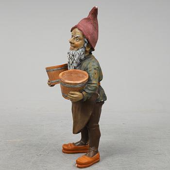 A terracotta gnome, probably Germany.