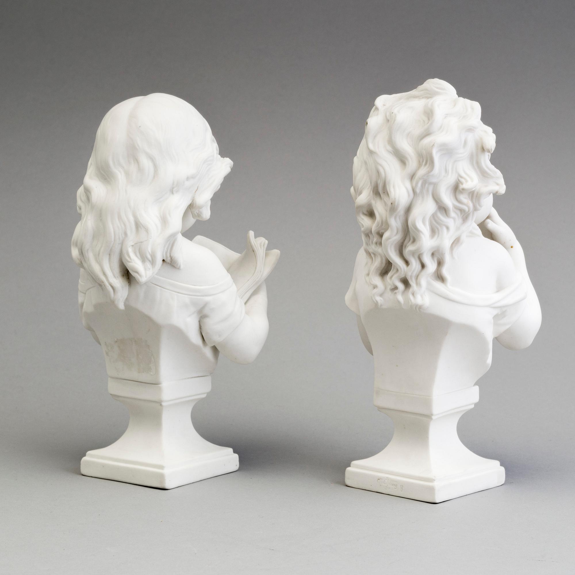 A PAIR OF PARIAN BUSTS, Gustafsberg ca 1900.