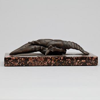 BREVPRESS, porfyr samt brons, 1800-tal.