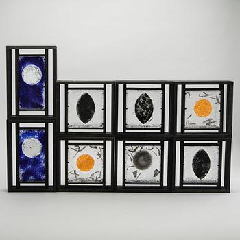 MONICA BACKSTRÖM, 8 pcs glass, Kosta Boda signed.