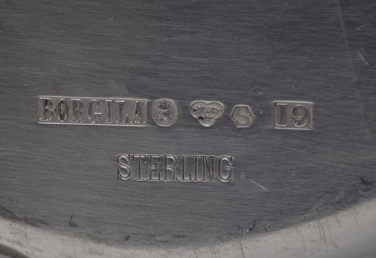 TALLRIK, sterling silver, Borgila, Stockholm 1959. Vikt ca 614 g.