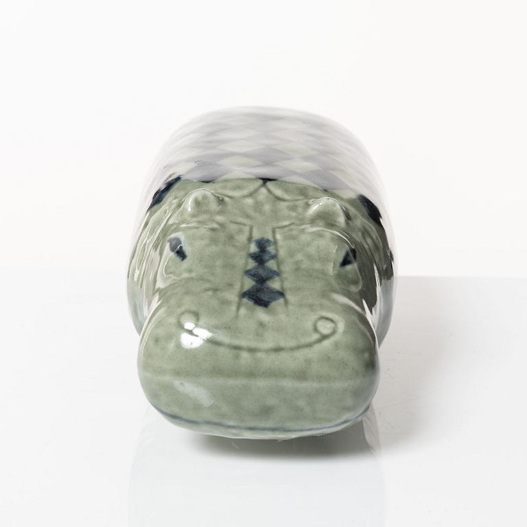 Lisa Larson, a stoneware figurine, 'Flodhäst' (Hippopotamus) from the series 'Stora zoo', Gustavsberg.