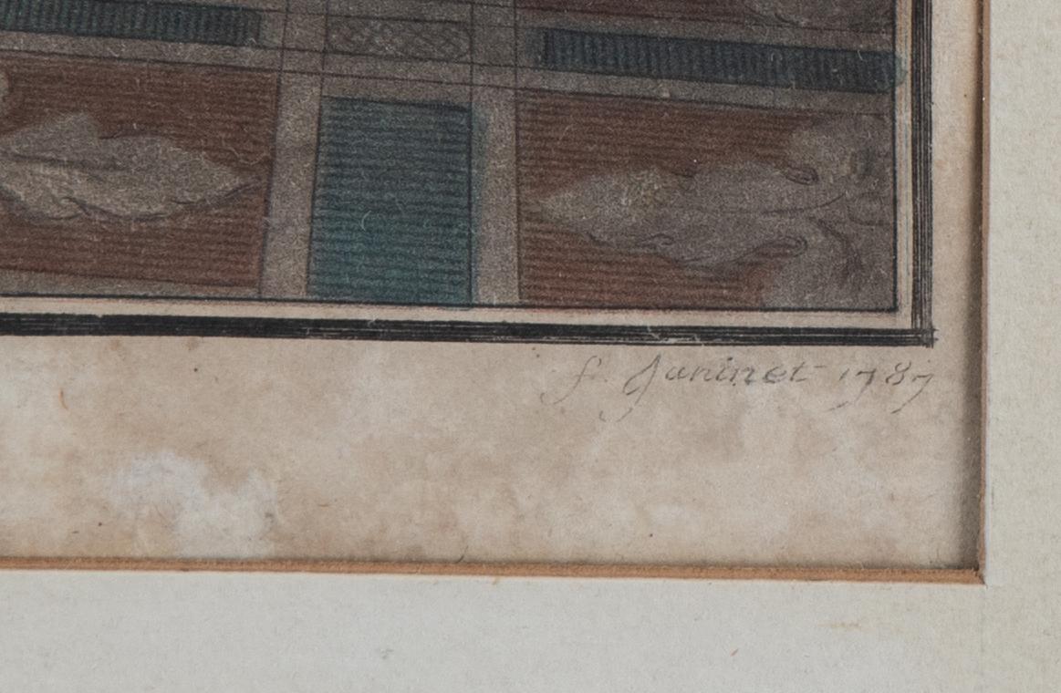 Niclas Lafrensen d.y., efter. Gravör Jean Francois Janinet. Tre färggravyrer, bildstl 35,5 x 28 cm vardera.