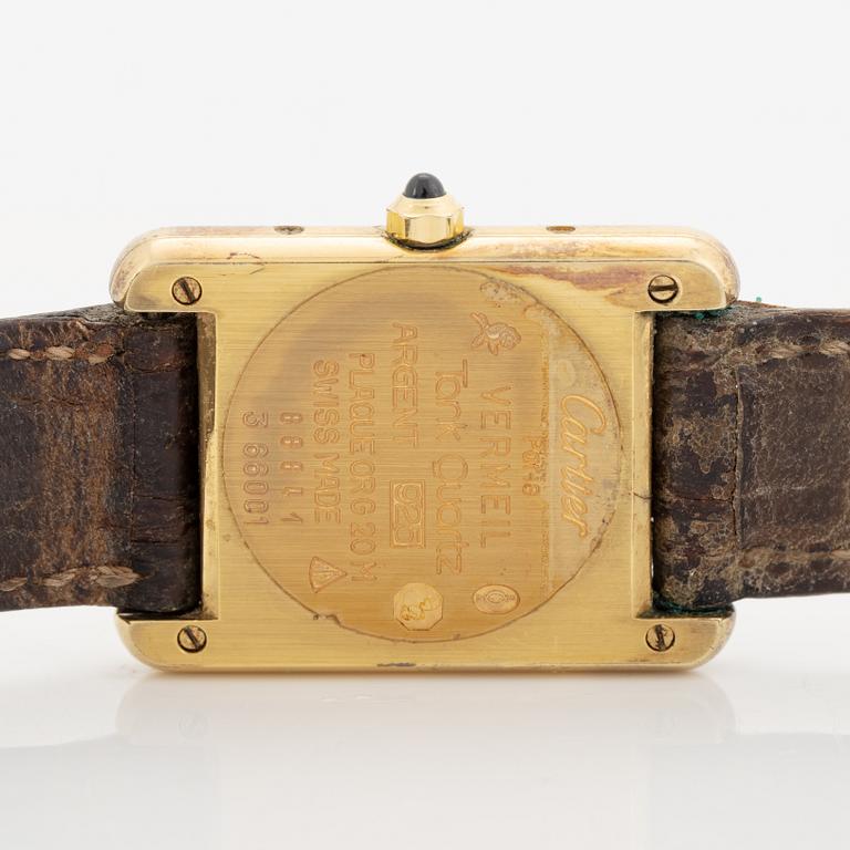 must de Cartier, Tank, wristwatch, 20,5 x 20 (28) mm.