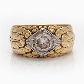 Ring, brilliant cut diamond, 14K gold.