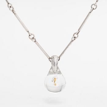 Björn Weckström, a sterling silver pendant, 'Nuggetdrop' for Lapponia with chain in silver.