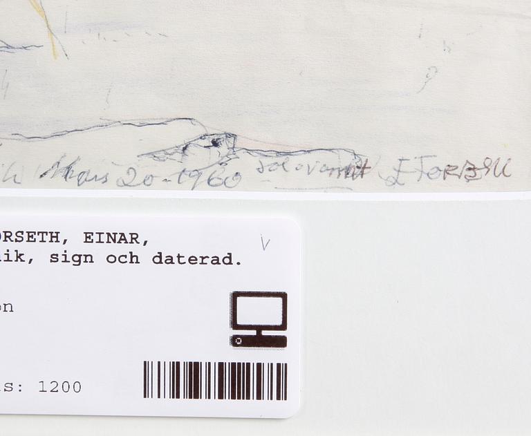 FORSETH, EINAR, blandteknik, sign och daterad.