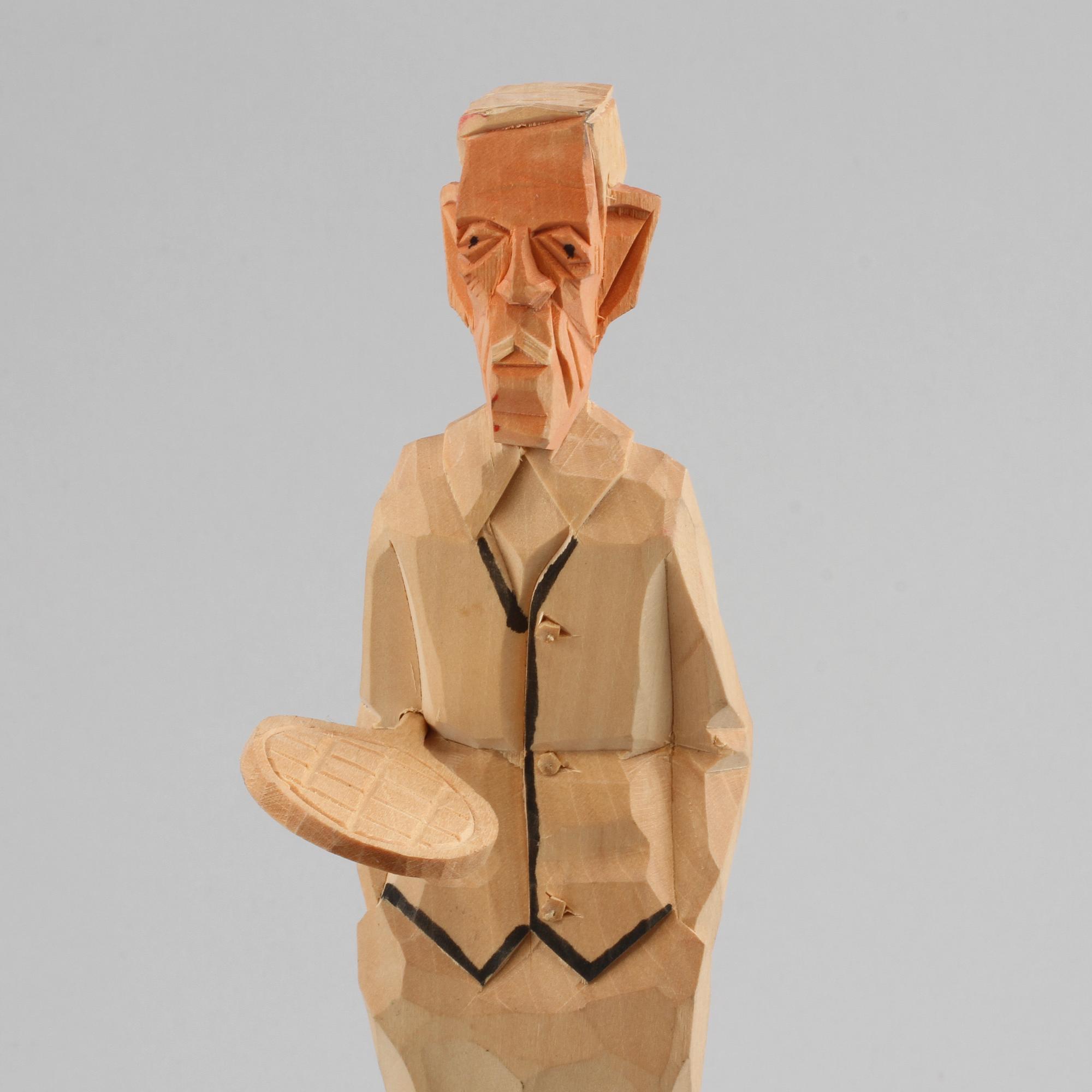 SKULPTUR, trä, troligtvis Sven Gunnarsson, signerad och daterad 1943.