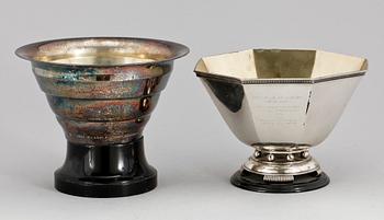 SKÅLAR, 2 st, silver, bl a GAB, 1908.