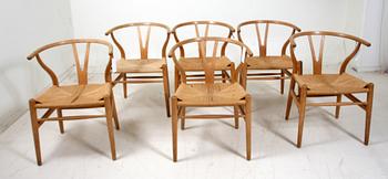 STOLAR, 6 st, "Y-stolen", Hans J. Wegner, Carl Hansen & Son.