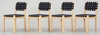 STOLAR, 4 st, modell nr 615, formgiven av Aino Aalto 1939, Artek.