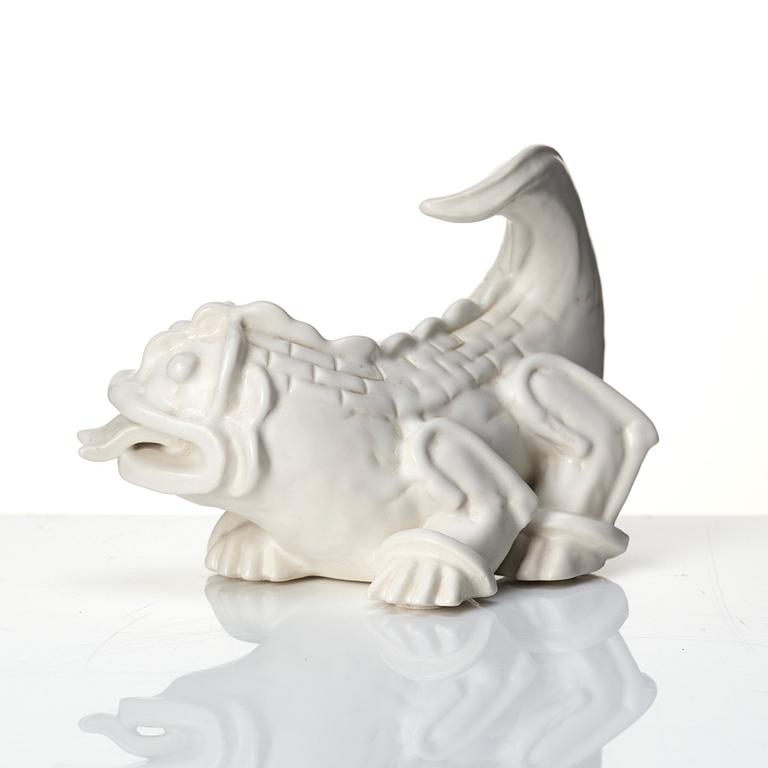 Wilhelm Kåge, a stoneware sculpture of a dragon puppy, Gustavsberg, Sweden 1940-1950s.