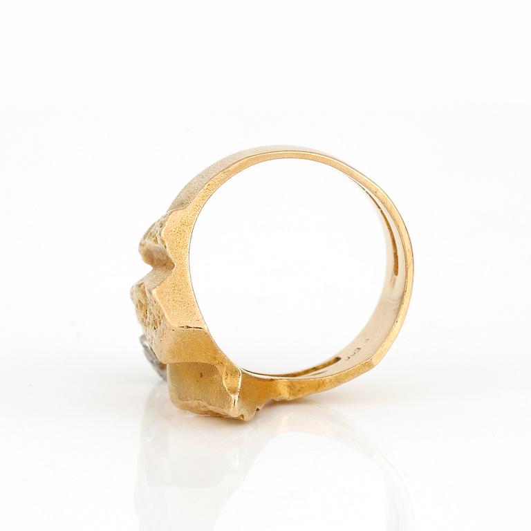 RING, med åttkantslipade diamanter, totalt ca 0,03 ct, Lapponia, Finland, 1989.
