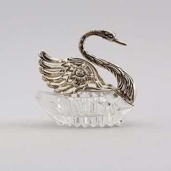 SALTKAR, glas och silver, 1900-talets mitt.