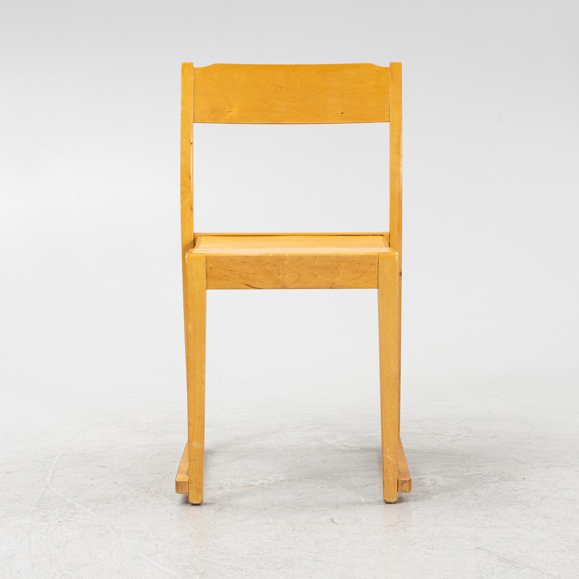 Sven Markelius, a set of six 'Orkesterstolen' chairs, mid 20th Century.