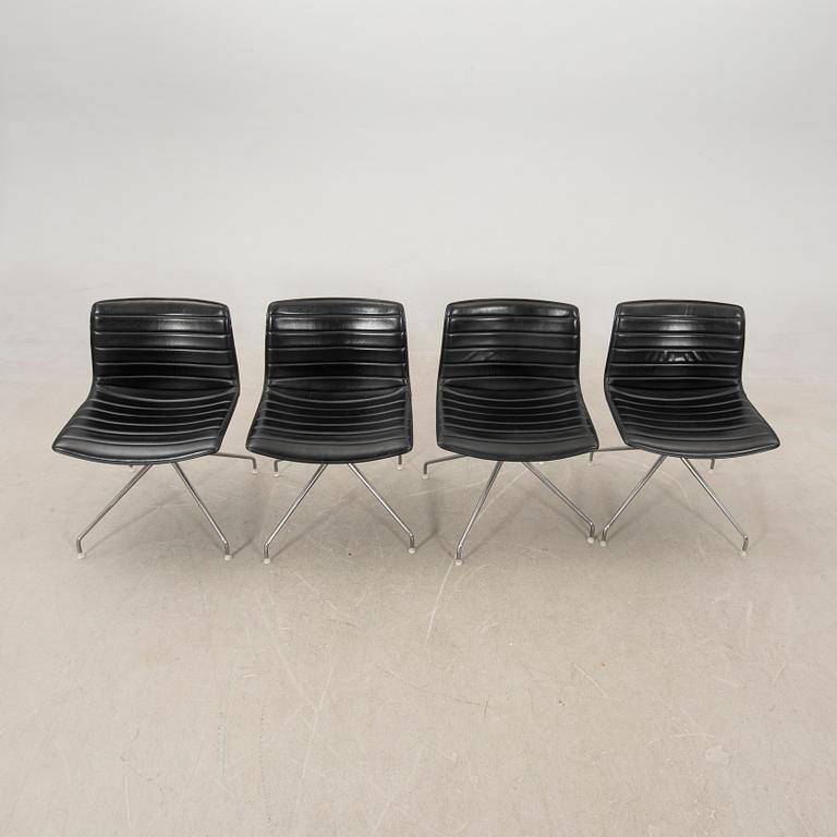 Lievore Altherr Molina, chairs 4 pcs "Catifa" for Arper, Italy late 20th century and table.