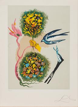 SALVADOR DALÍ, färglitografier, 2 st, signerade och numrerade 89/250.