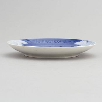 Jultallrik, porslin, "1895 Jule Aften 1915", Bing & Grøndahl, Danmark.