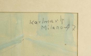 GERHARD KARLMARK, blandteknik, sign o dat 47. Milano.