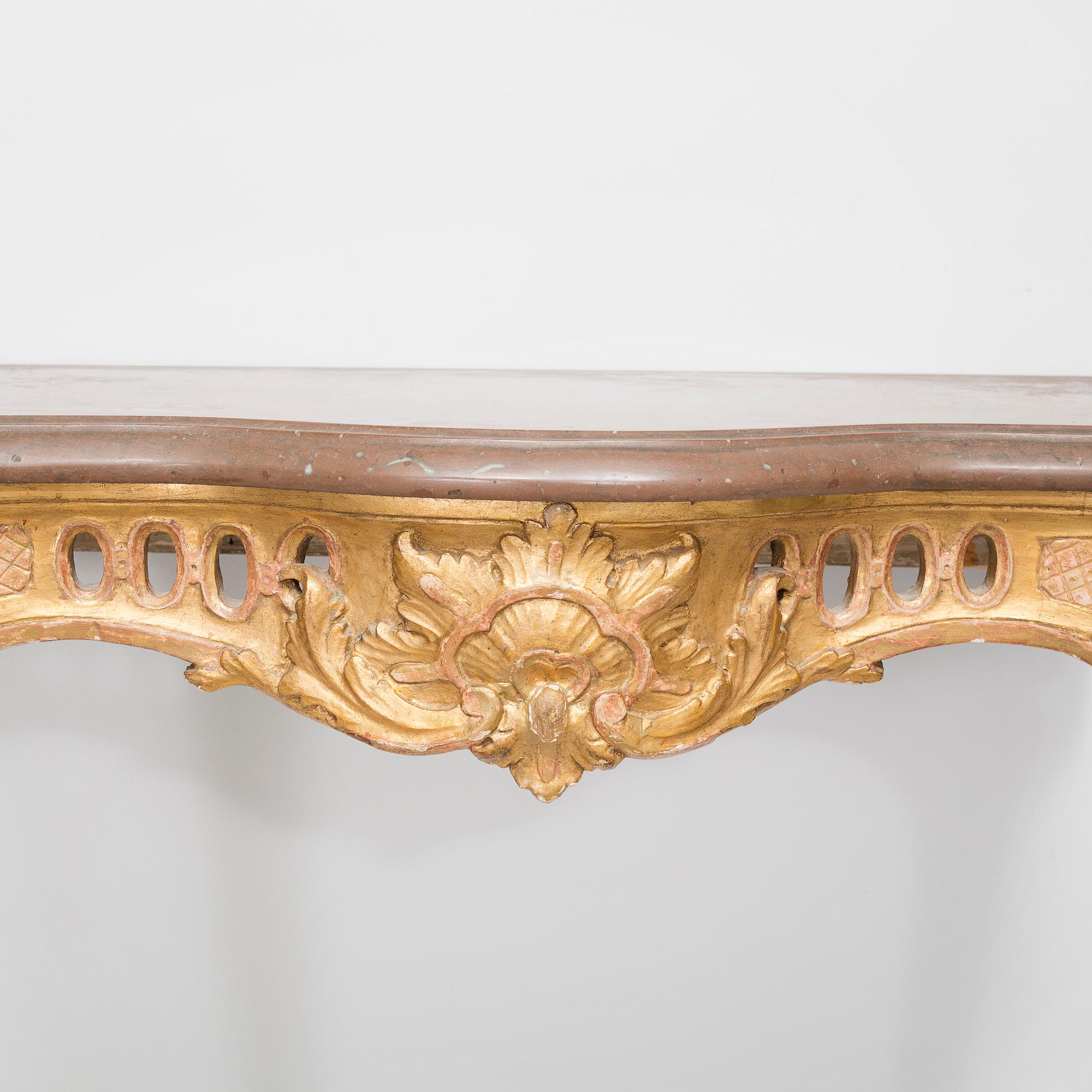 A rococo style console table,