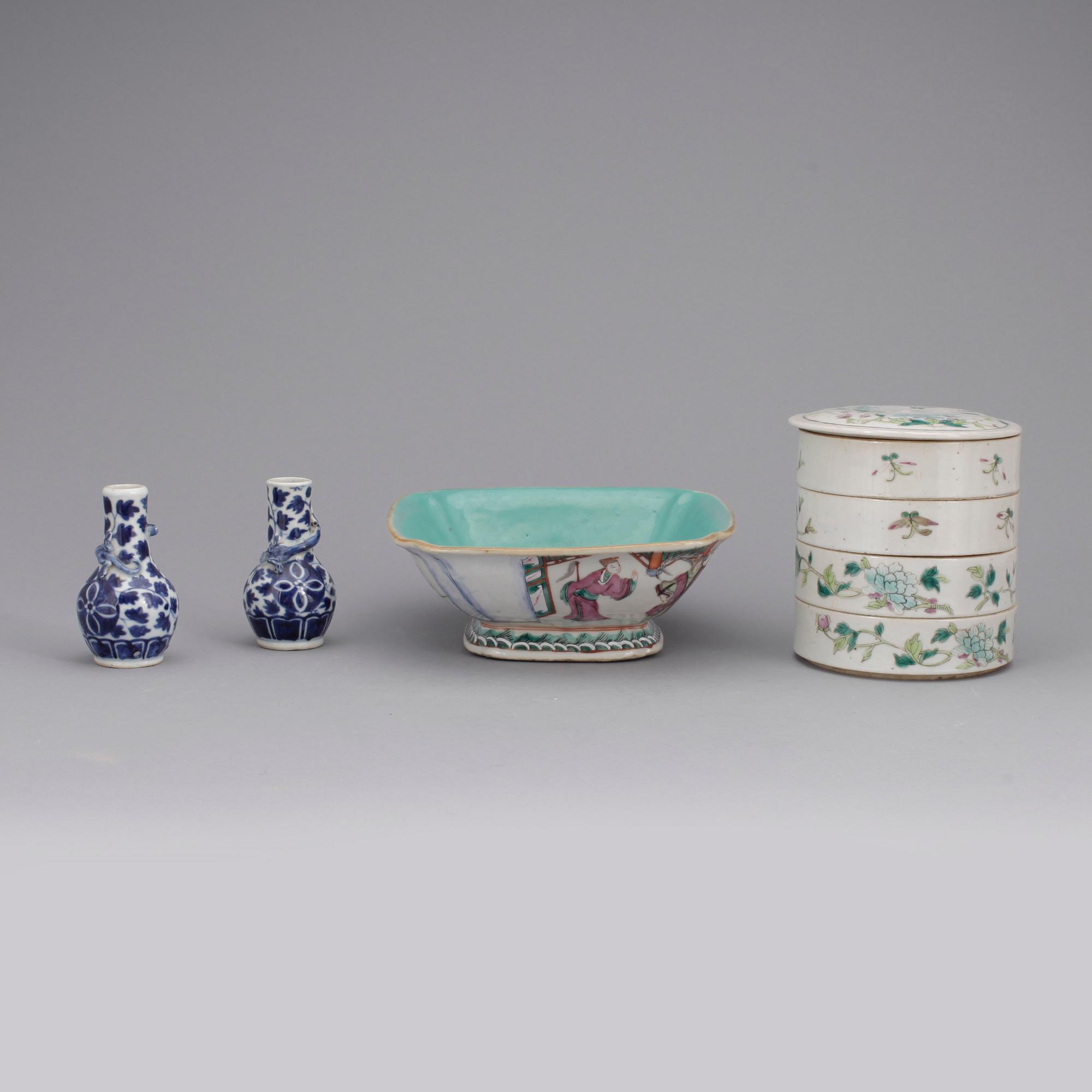 PARTI PORSLIN, 4 delar. Kina. 1800/1900-tal.